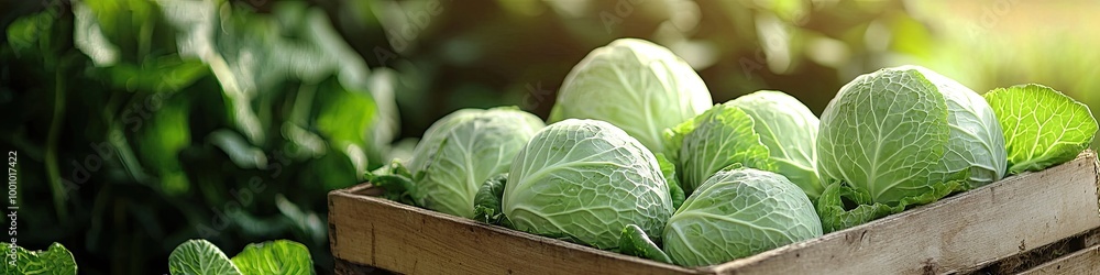 Fototapeta premium box with cabbage. Selective focus