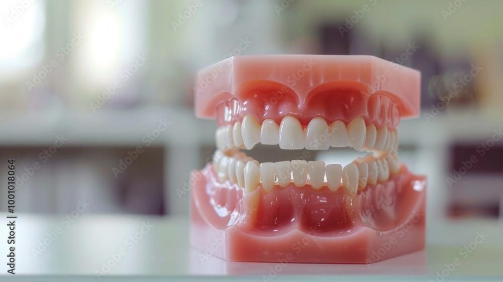 A model of a mouth with a pinkish color A model of a mouth with a pinkish color