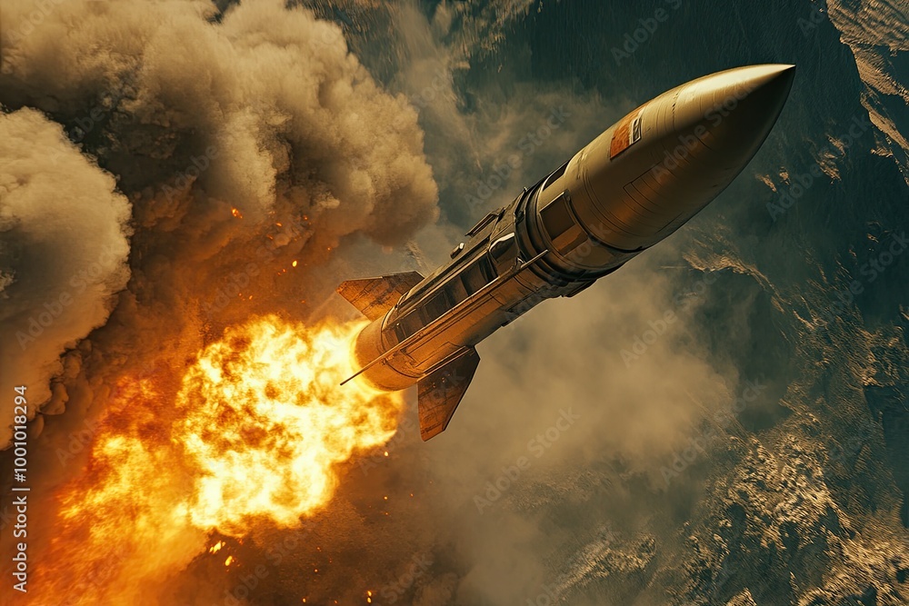 Obraz premium Ballistic missile being launched 