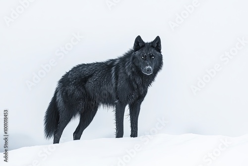 portrait of a black wolf photo