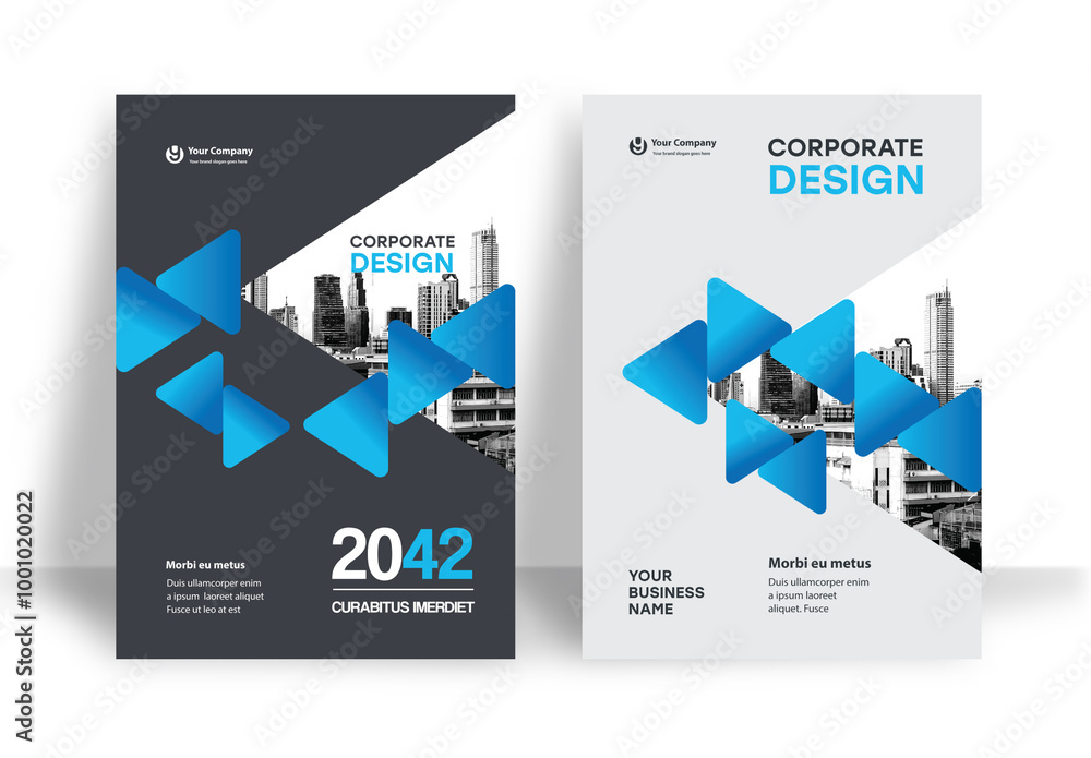 Blue and Black Book Cover Layout Stock Template | Adobe Stock