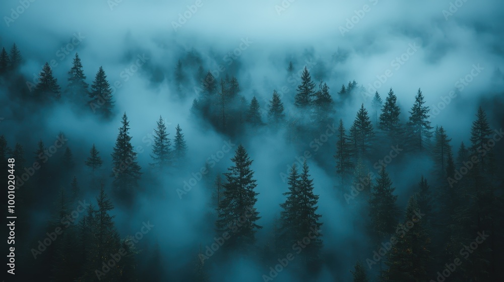 Foggy Night in a Mysterious Forest Foggy Night in a Mysterious Forest