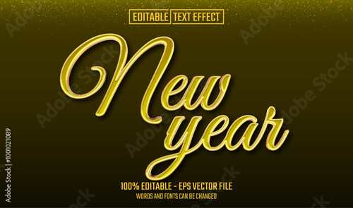 new year editable gold text effect