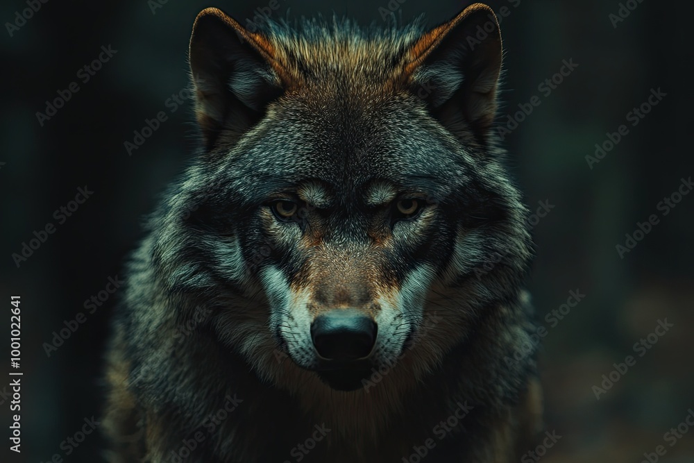 Obraz premium Portrait of an angry wolf