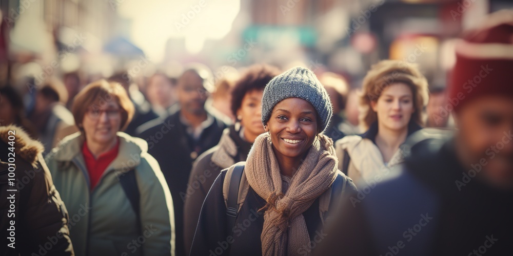 A Crowded Urban Street Packed with Diverse People of All Ages and Ethnicities. demographic explosion, diverse,multiethnic,inclusive,generation gap,demographic shift, DEIB A Crowded Urban Street Packed with Diverse People of All Ages and Ethnicities. demographic explosion, diverse,multiethnic,inclusive,generation gap,demographic shift, DEIB