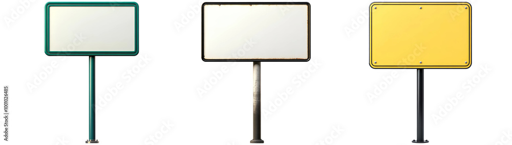 Blank Advertising Signs for Custom Messages Isolated on Transparent Background Blank Advertising Signs for Custom Messages Isolated on Transparent Background