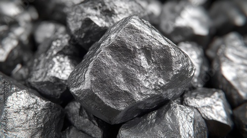 Close-up of Black Platinum Nuggets in Chaotic Display