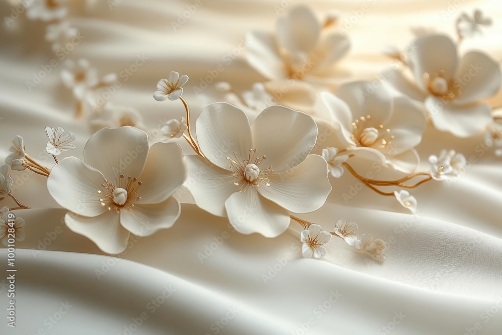 delicate white and gold blooms gracefully framing a wedding invitation evoking romance and elegance a soft pastel background enhances the dreamy feel of the design delicate white and gold blooms gracefully framing a wedding invitation evoking romance and elegance a soft pastel background enhances the dreamy feel of the design