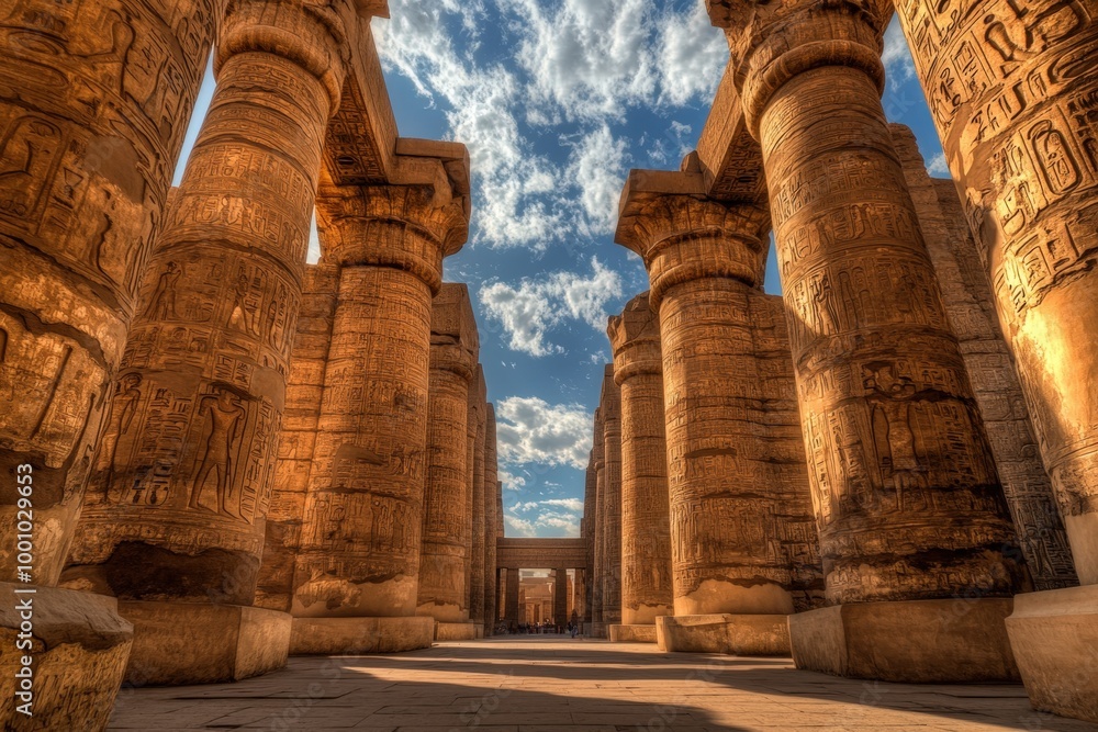 Majestic ancient egyptian temple columns Majestic ancient egyptian temple columns