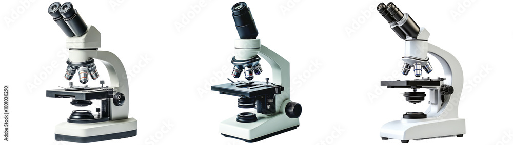 Laboratory Microscope Collection for Scientific Research Isolated on Transparent Background Laboratory Microscope Collection for Scientific Research Isolated on Transparent Background