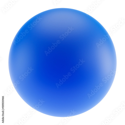 Blue ball png 3D sphere shape, transparent background