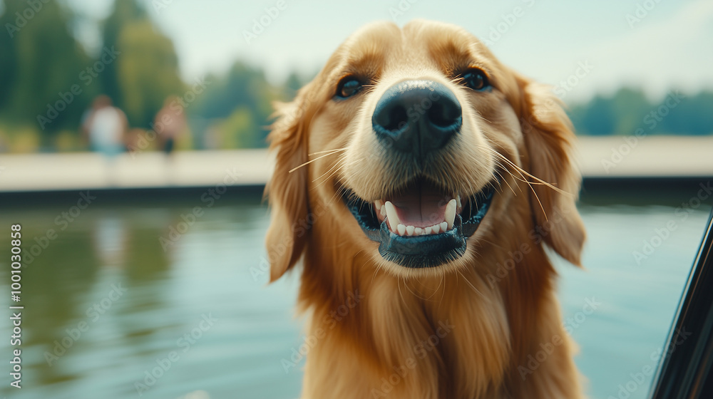 golden retriever dog locking out the car golden retriever dog locking out the car