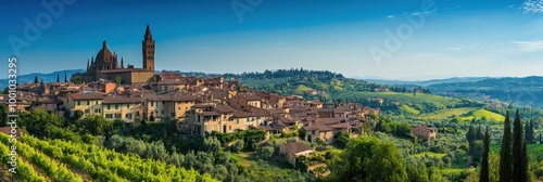 Picturesque medieval town in tuscany, italy