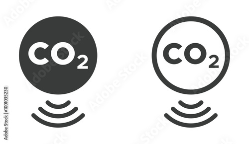 Laser sensor vector icons. CO2 sensor icons collection. CO2 sensor icon