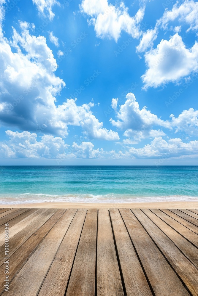 Fototapeta premium wooden pier and sky