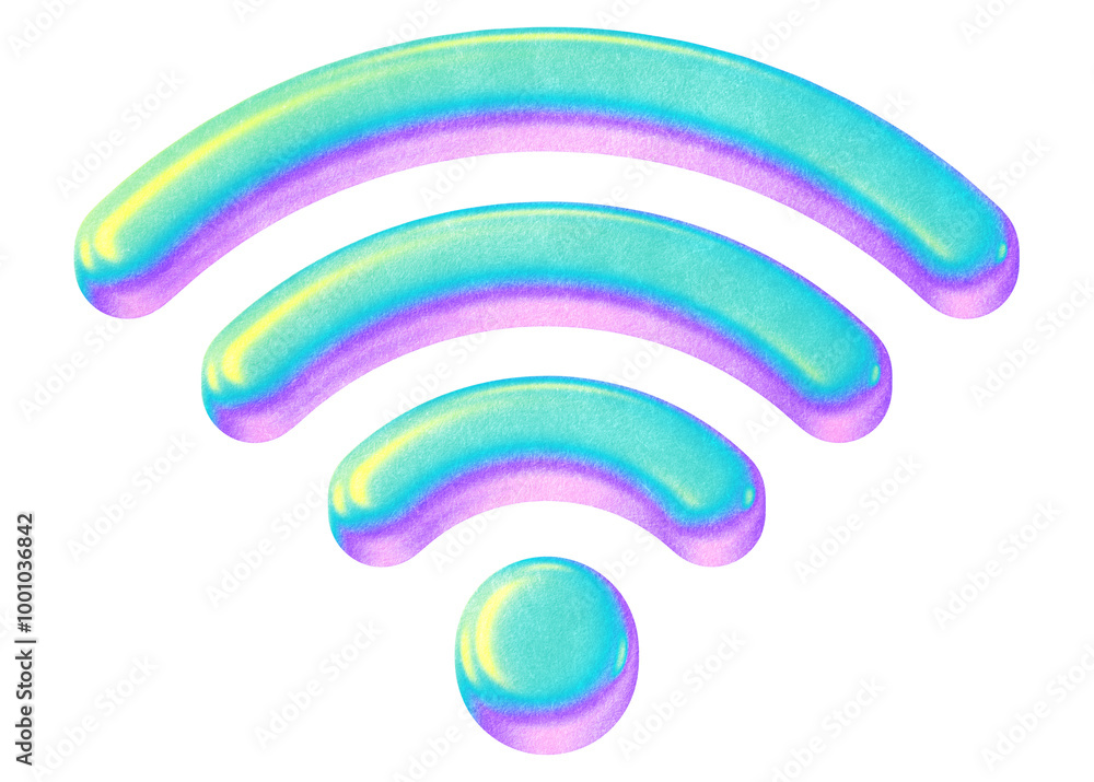 Holographic wifi icon png, transparent background Holographic wifi icon png, transparent background