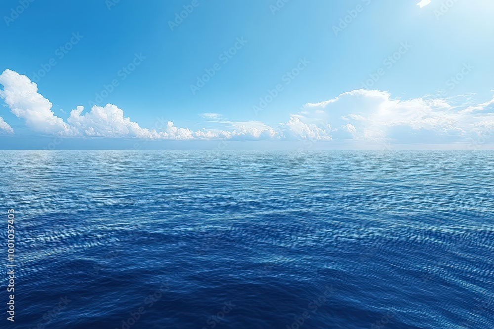 Fototapeta premium Tranquil Blue Sea Under a Clear Sky