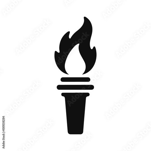 Burning flame torch icon design