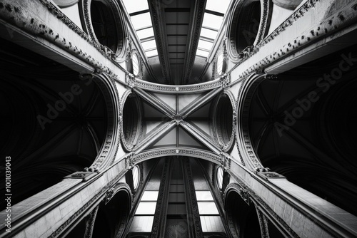 Ornate cathedral interior with arched ceilings photo