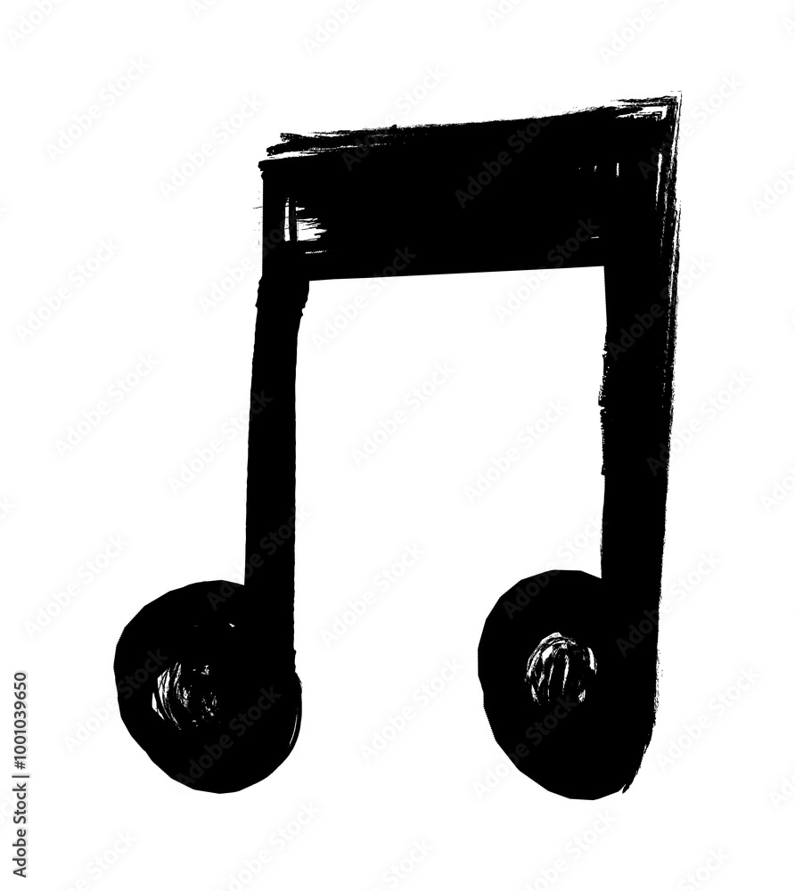 Black music note png brush stroke texture, transparent background Black music note png brush stroke texture, transparent background