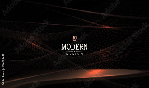 Composition with an abstract podium, a small mesh pattern on a black background.