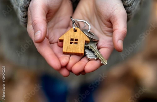 House Key in Hand, Symbolizing Home Ownership and Real Estate Transactions