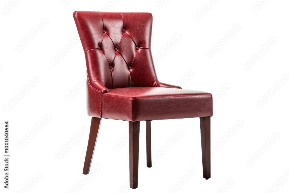Modern Parsons Chair with Sleek Wooden Legs Isolated on Transparent Background Modern Parsons Chair with Sleek Wooden Legs Isolated on Transparent Background