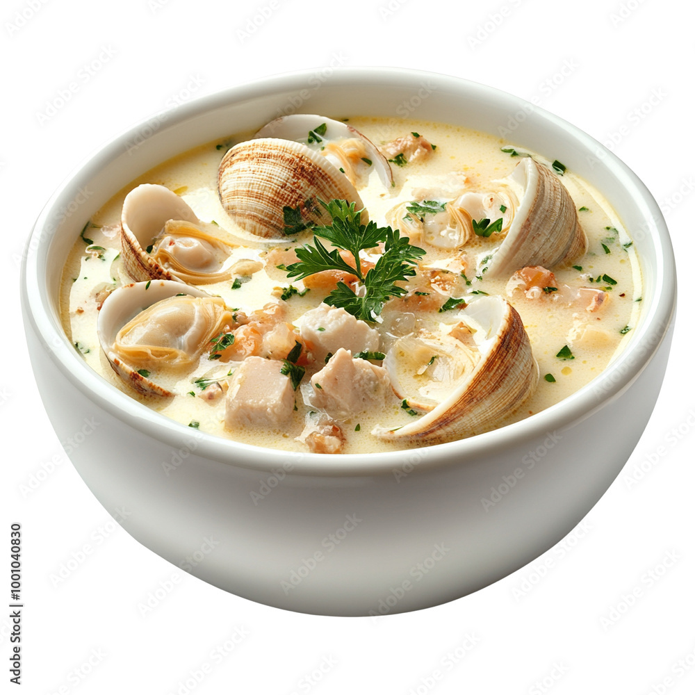 A delicious bowl of clam chowder rich in flavor, featuring fresh clams, potatoes, and herbs. Perfect for seafood lovers seeking comfort food. A delicious bowl of clam chowder rich in flavor, featuring fresh clams, potatoes, and herbs. Perfect for seafood lovers seeking comfort food.