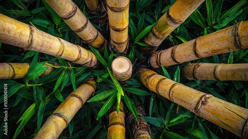 sugar cane close up. Selective focus photo