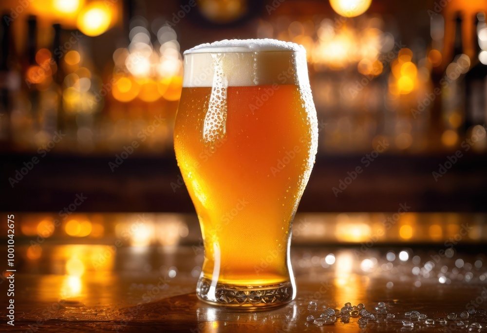chilled craft beer frosty glass beautiful condensation beads creating refreshing beverage experience, amber, alcohol, appetizer, artisan, bar, bubbly chilled craft beer frosty glass beautiful condensation beads creating refreshing beverage experience, amber, alcohol, appetizer, artisan, bar, bubbly