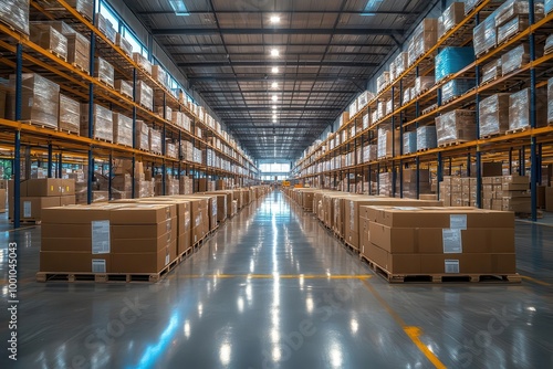 ecommerce packaging area filled with ecofriendly materials showcasing vibrant and bustling activity in a clear and welllit space focused on sustainability and efficiency