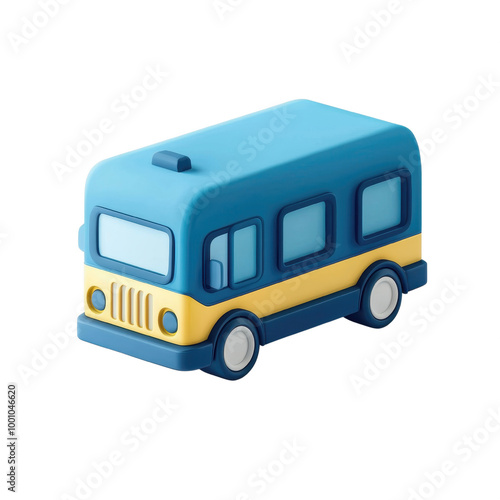 Colorful Toy Bus for Creative Playtime Fun, transparent background