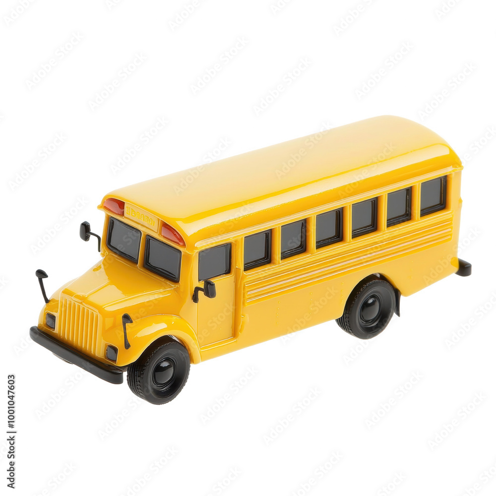 Bright Yellow School Bus Toy Model, transparent background Bright Yellow School Bus Toy Model, transparent background