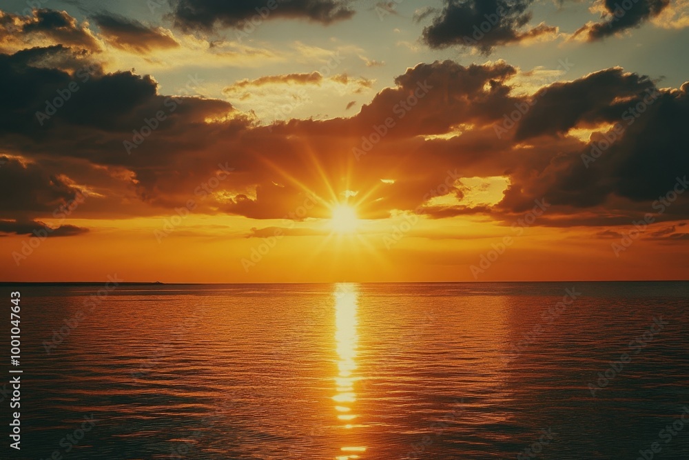 Fototapeta premium Dramatic sunset over the ocean