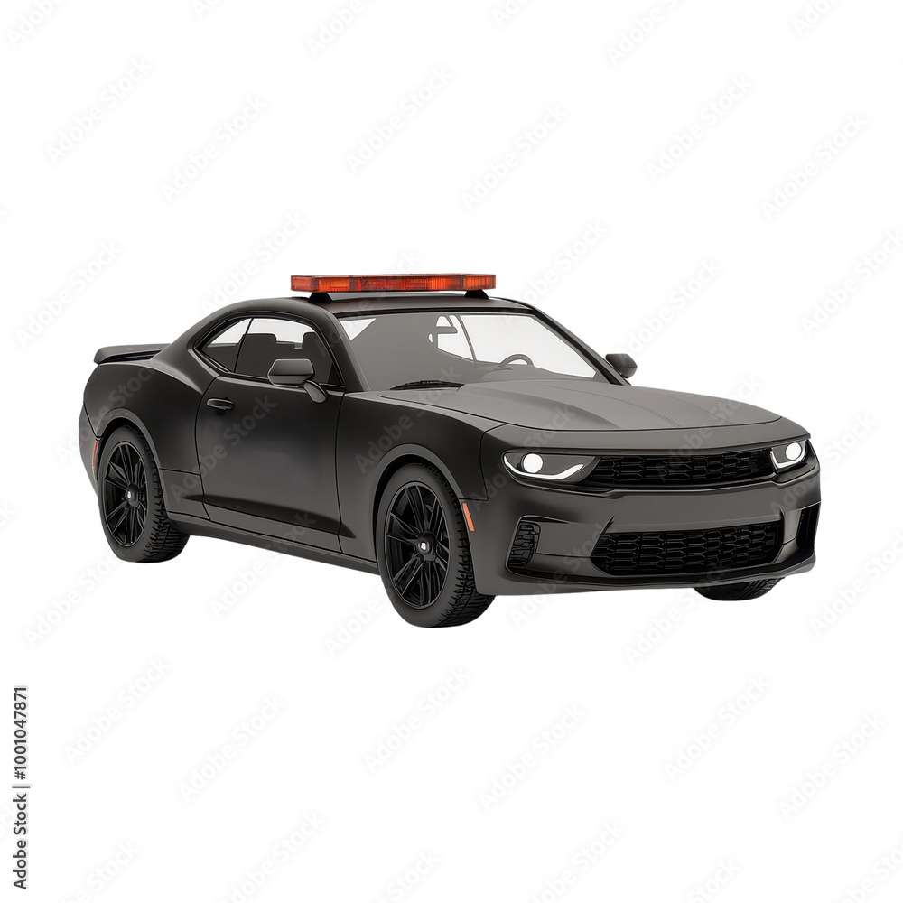 Sleek Black Police Car Illustration, transparent background Sleek Black Police Car Illustration, transparent background