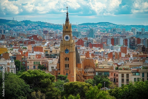 Stunning cityscape with iconic clock tower