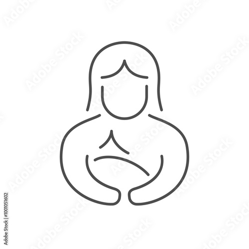 Mother breastfeeding line outline icon