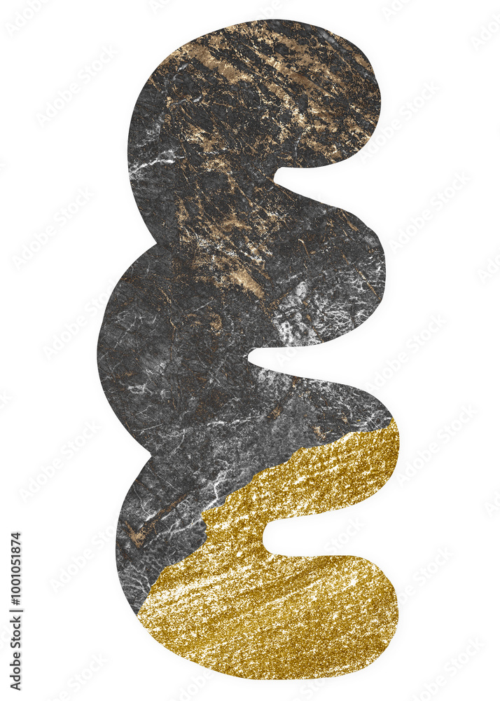 Naklejka premium Abstract png shape clipart, black aesthetic with texture on transparent background