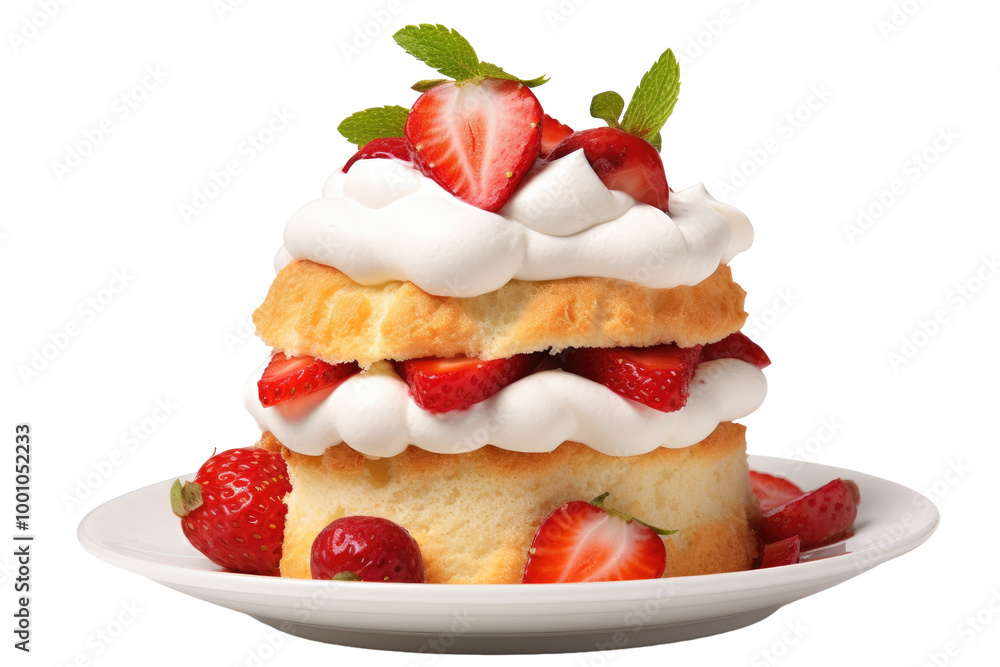 Elegant Strawberry Basil Cake with Balsamic Glaze Drizzle Isolated on Transparent Background Elegant Strawberry Basil Cake with Balsamic Glaze Drizzle Isolated on Transparent Background
