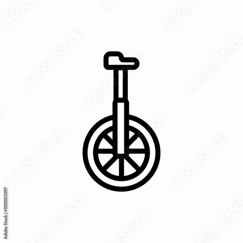 unicycle one wheel icon sign vector