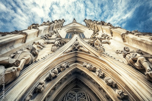 Ornate gothic architecture with intricate stone carvings