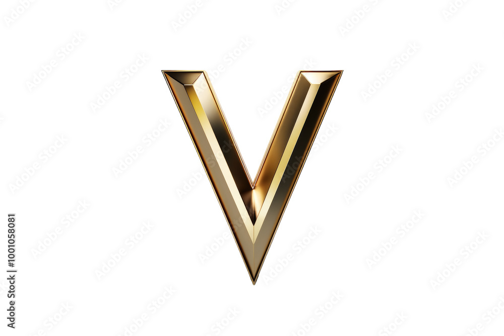 Bold Geometric Letter V with Gradient Colors Isolated on Transparent Background Bold Geometric Letter V with Gradient Colors Isolated on Transparent Background