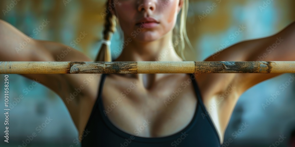 Female gymnast practicing balance and focus in a dance studio, showcasing athletic skills through exercise and training for performance art and competition Female gymnast practicing balance and focus in a dance studio, showcasing athletic skills through exercise and training for performance art and competition