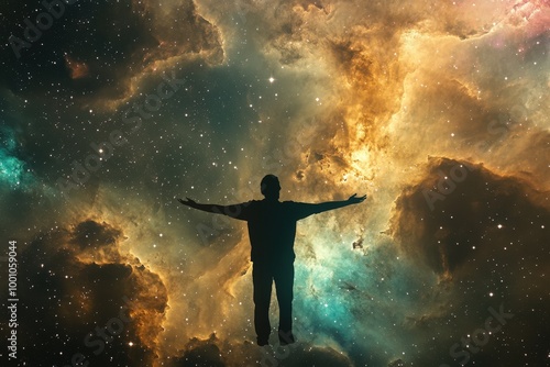 Wallpaper Mural silhouette of person in space Torontodigital.ca