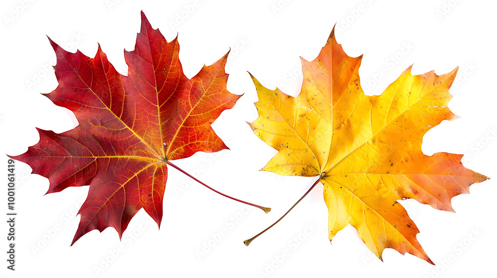 Set of multicolored autumn leaves isolated on white background Set of multicolored autumn leaves isolated on white background