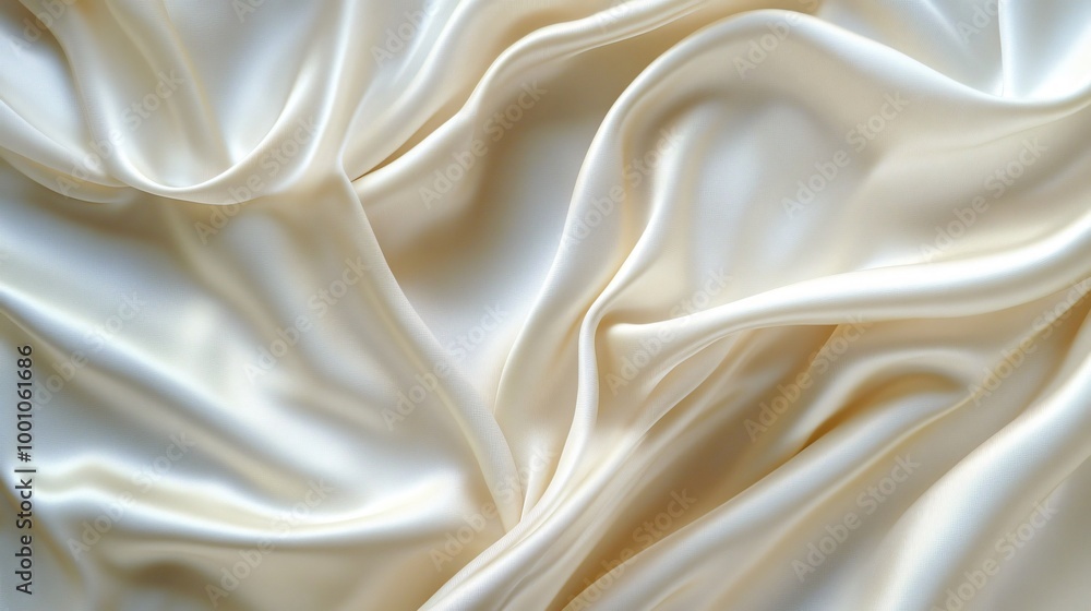 Smooth, flowing beige fabric with soft, elegant folds and subtle texture. Smooth, flowing beige fabric with soft, elegant folds and subtle texture.