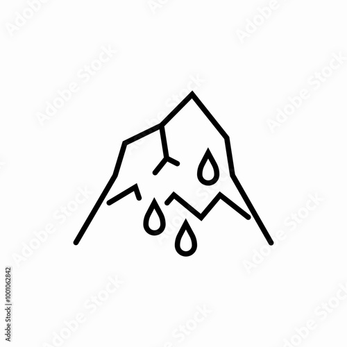 iceberg melting icon sign vector