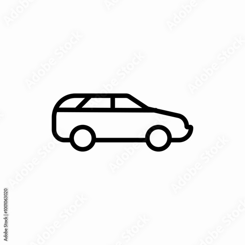 station wagon estate car icon sign vector