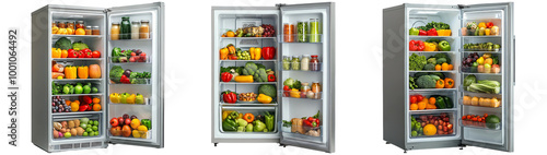 Wallpaper Mural Fresh Produce Variety in Open Refrigerators Isolated on Transparent Background Torontodigital.ca
