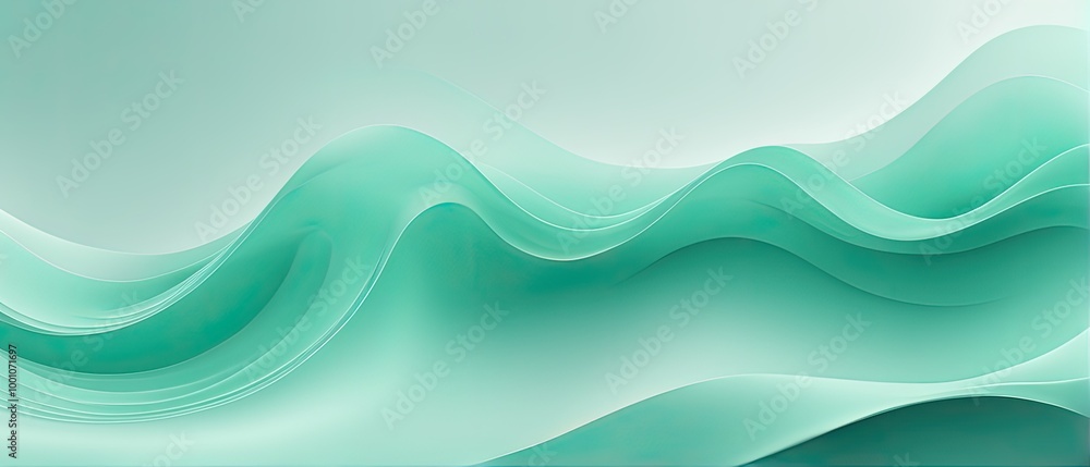 Fototapeta premium Abstract Mint Green Waves
